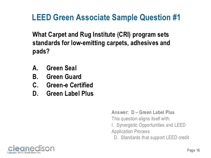 Leed green associate seattle training exam difference