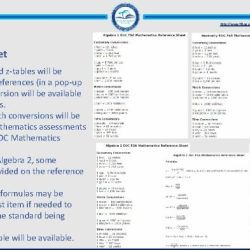 Florida algebra 1 eoc reference sheet