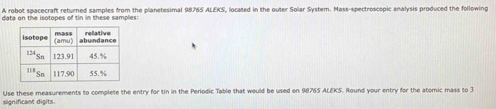 Mass abundance natural atomic isotope finding 1h