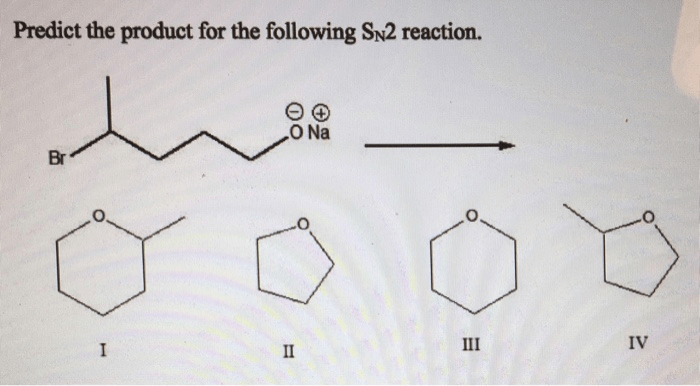 Predict the product for the following sn2 reaction