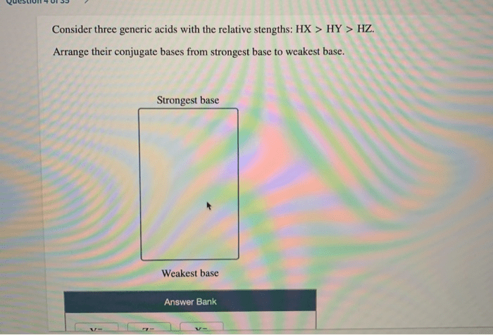 Consider three generic acids hx hy and hz